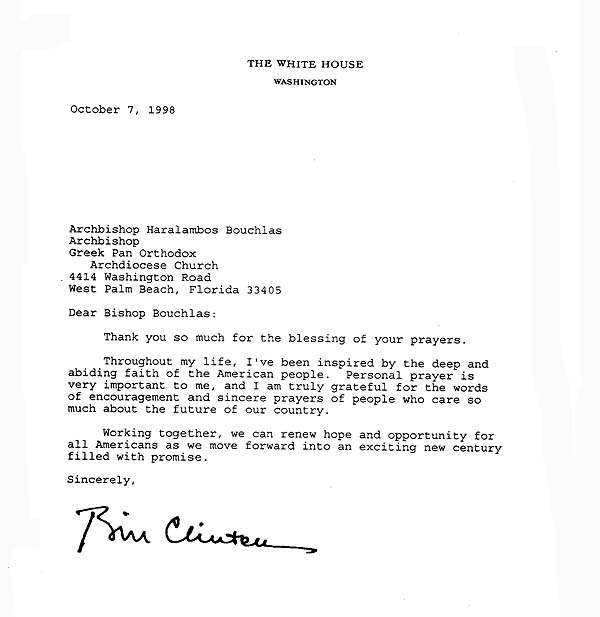 Letter From Clinton